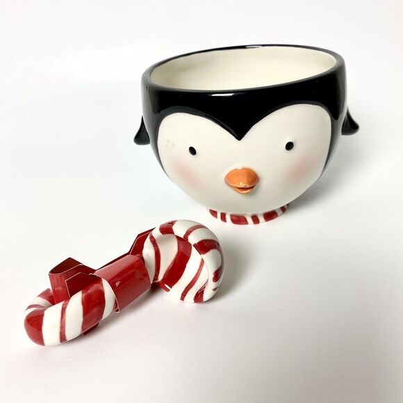 Hallmark 2007 Colorful Ceramic Penguin Shaped Bowl Dish Holiday Hosting Hostess - Picture 5 of 13